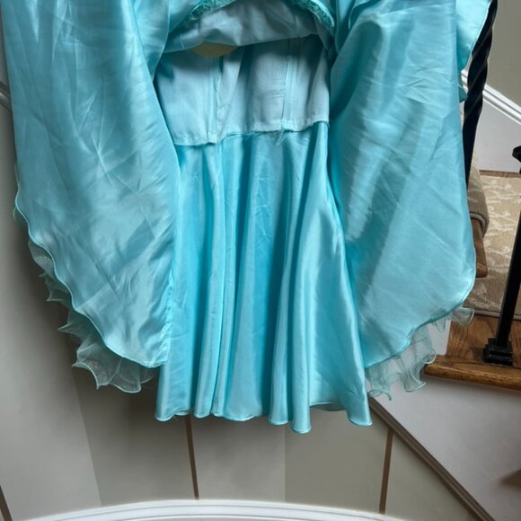 Hanna S Pre- Owned Aqua Mini Party Dress size 8 - Picture 10 of 13